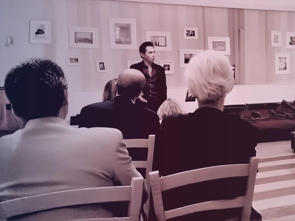Rey speaking to clients and business audiences